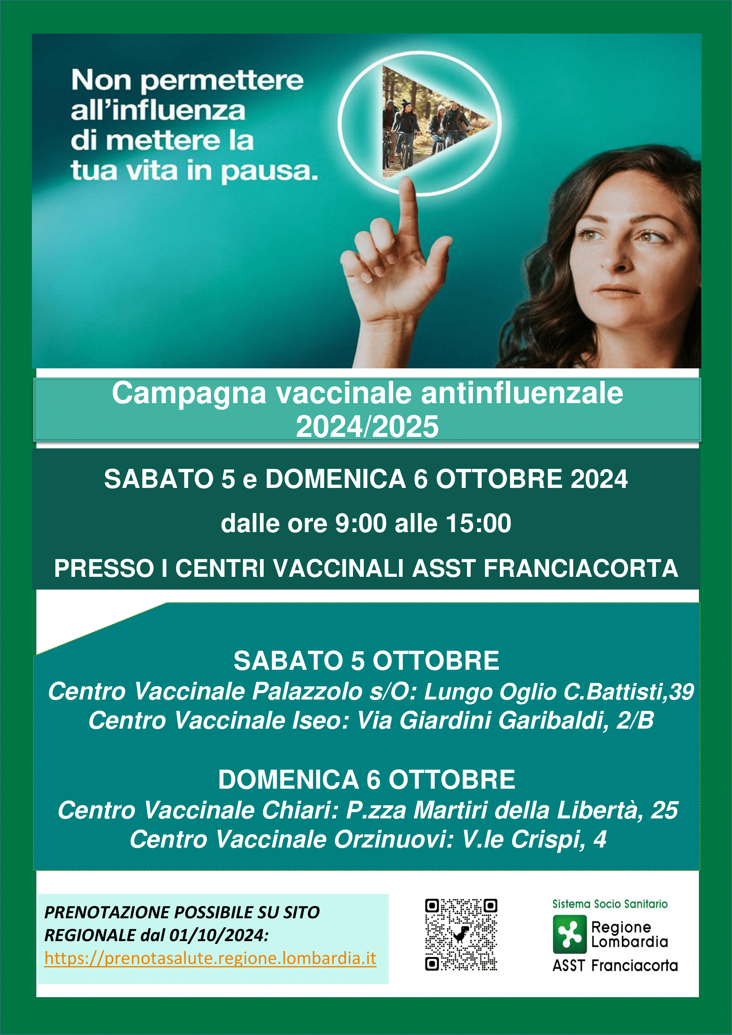 Campagna vaccinale antinfluenzale 2024/2025 e open day